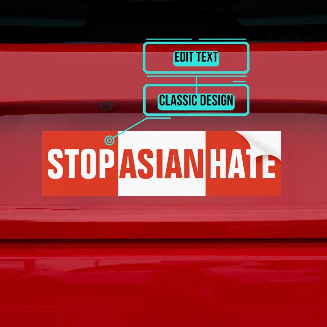 Stoppt asiatisches Hass Autoaufkleber (Please enjoy our design and see the others in the collection.)