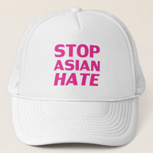 Stoppt Asiatisches Hass, heiß rosa Fuchsienbriefe Truckerkappe