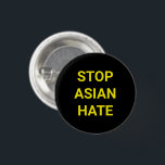 Stoppt asiatisches Hass, schwarz-gelbes Button<br><div class="desc">Stoppt Asiatischen Hass,  schwarz-gelber Button Button. Stoppt die Gewalt gegen asiatische Menschen,  Stoppt Covid 19 Corona-Hassverbrechen,  AAPI Community</div>