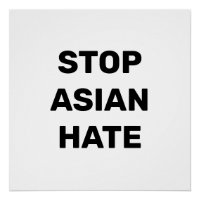 Stoppt Asiatisches Hass Schwarz-Weiß-Typografie