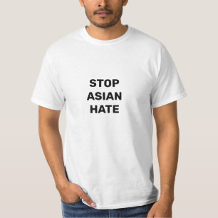 Stoppt Asiatisches Hass, Schwarz-weißer T - Shirt