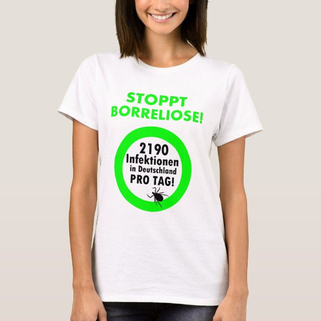 Stoppt Borreliose T-Shirt (Vorderseite)