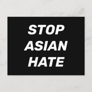 Stoppt das asiatische Hass, Schwarz-weiß Postkarte