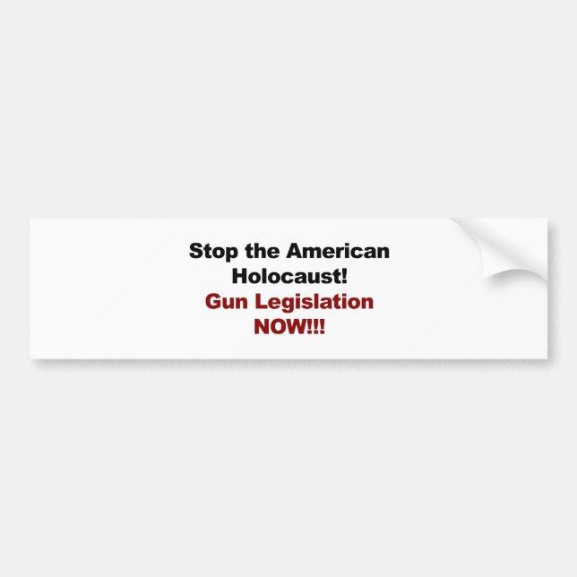 Stoppt den amerikanischen Holocaust! Gun Kontrolle Autoaufkleber (Vorne)