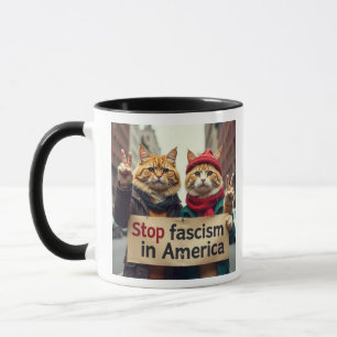 Stoppt den Faschismus Katzenresistenzbewegung Tasse