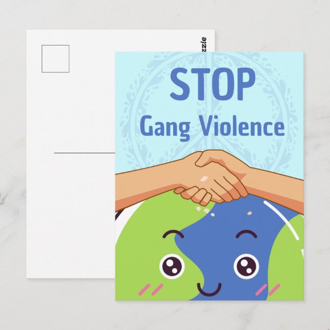 Stoppt den Gang-Gewalt-Handshake für den Frieden Postkarte (Vorne/Hinten)