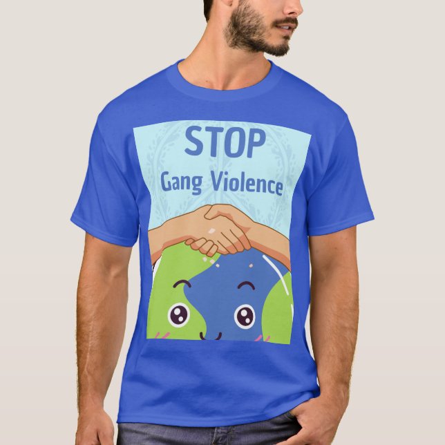 Stoppt den Gang-Gewalt-Handshake für den Frieden T-Shirt (Vorderseite)