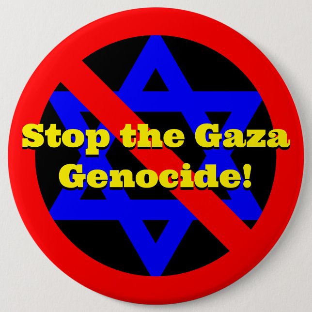 Stoppt den Genozid in Gaza! Button (Vorderseite)