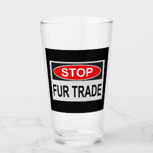 Stoppt den Handel Schild rot Glas