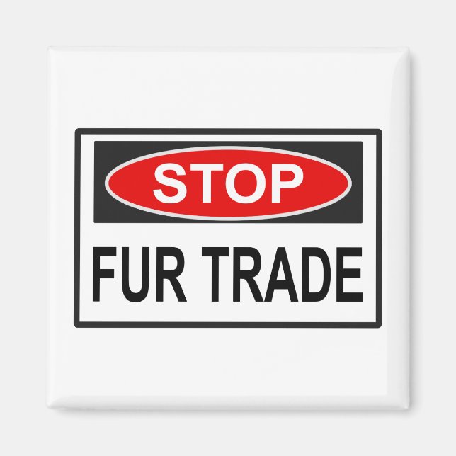 Stoppt den Handel Schild rot Magnet (Vorne)