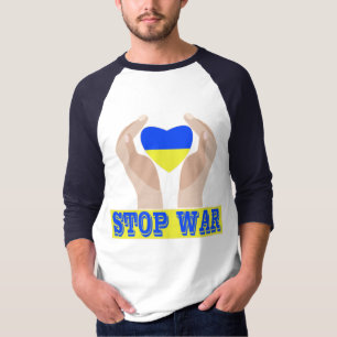 Stoppt den Krieg Das Herz der ukrainischen Fahne i T-Shirt