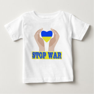 Stoppt den Krieg Das Herz der ukrainischen Flagge Baby T-shirt