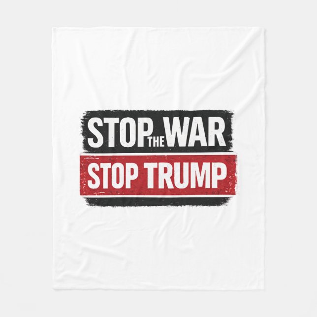 Stoppt den Krieg Stoppt Trump Fleecedecke (Vorderseite)