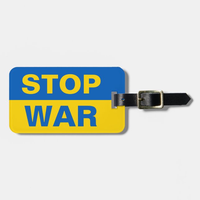 Stoppt den Krieg Ukraine Gepäckanhänger (Vorderseite horizontal)