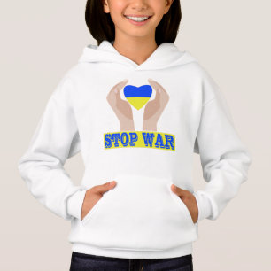 Stoppt den Krieg Ukrainische Flagge Herz in den Hä Hoodie