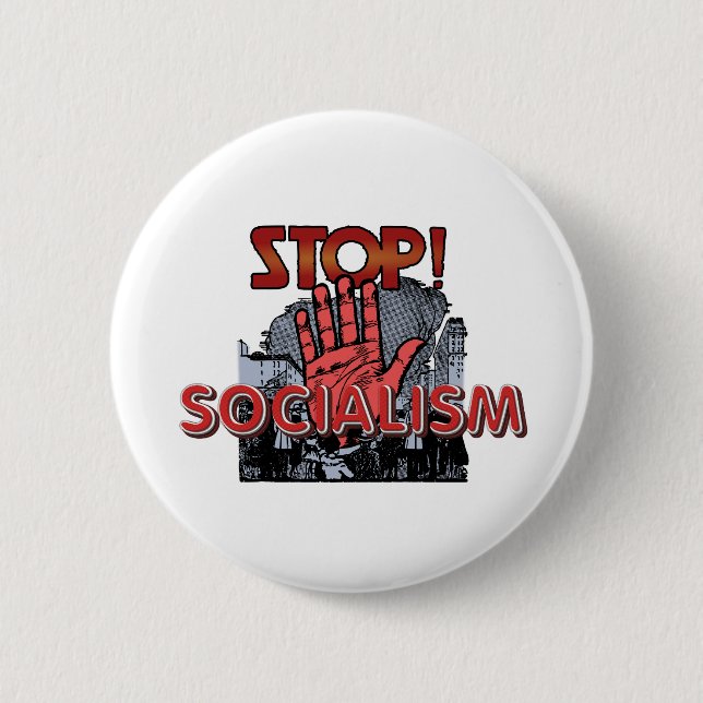 Stoppt den Sozialismus Button (Vorderseite)