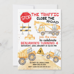 Stoppt den Straßenbau am Geburtstag Einladung