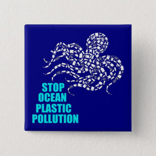 Stoppt den Tag der Plastikverschmutzung durch den  Button