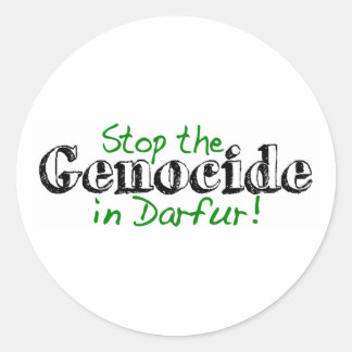 Stoppt den Völkermord in Darfur Runder Aufkleber