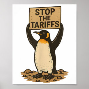 Stoppt den Zöllen-Antizoll-Pinguin Poster