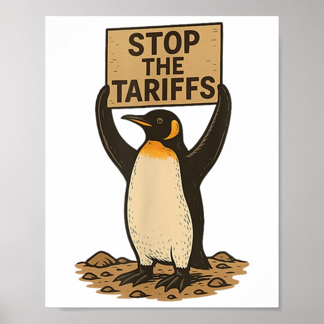 Stoppt den Zöllen-Antizoll-Pinguin Poster (Vorne)