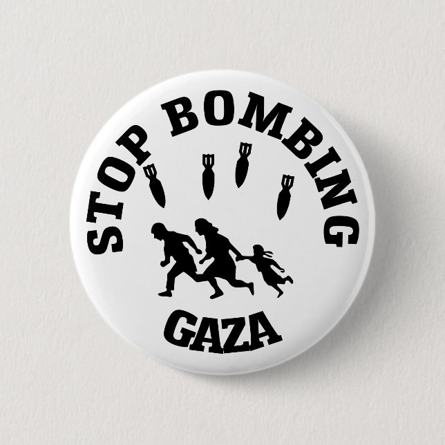 Stoppt die Bombardierung von Gaza Button (Vorderseite)
