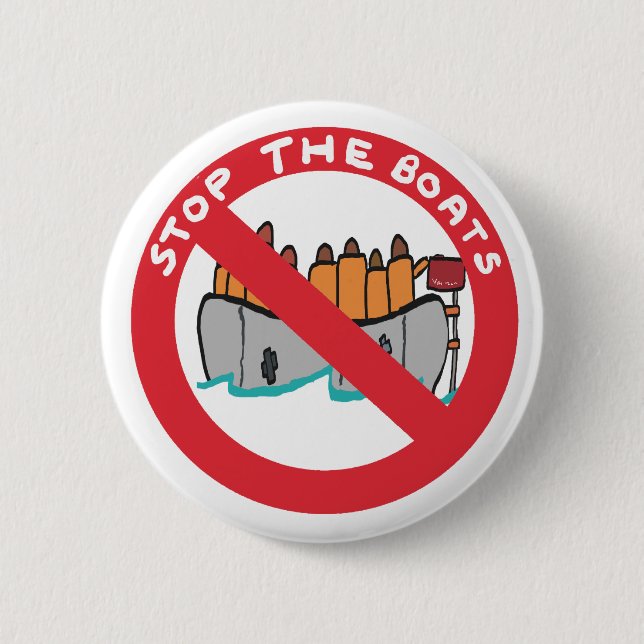 Stoppt die Boote Button (Vorderseite)