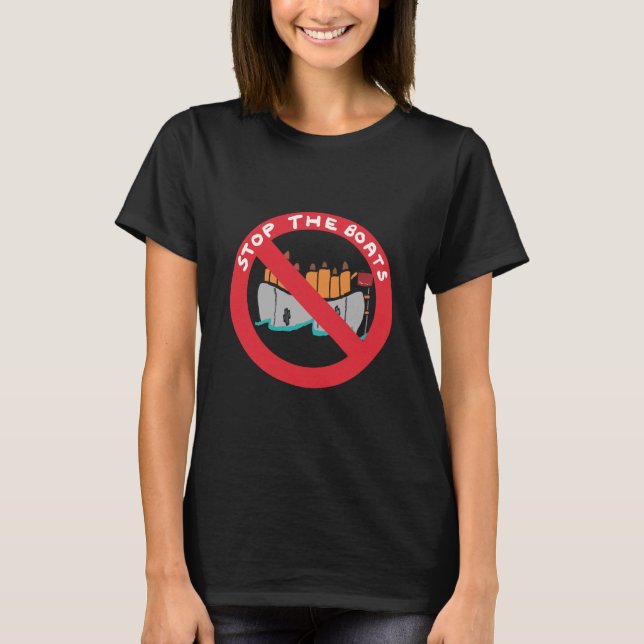 Stoppt die Boote T-Shirt (Vorderseite)