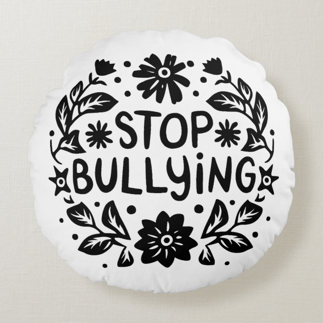 Stoppt die Einschüchterung von Antibulenzen Rundes Kissen (Vorderseite)