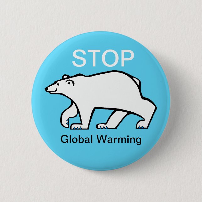 Stoppt die Erderwärmung - Polar BEAR - Arktis - Ei Button (Vorderseite)