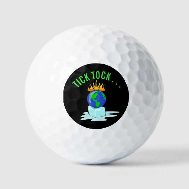 Stoppt die globale Erwärmung des Klimawandels Tick Golfball (Vorderseite)