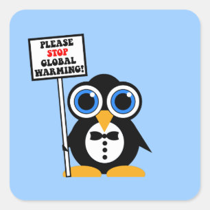 Stoppt die globale Erwärmung Quadratischer Aufkleber