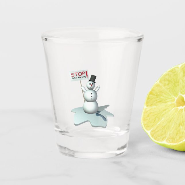 Stoppt die globale Erwärmung Schnapsglas (Vorderseite)