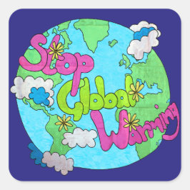 Stoppt die globale Erwärmung - strukturiert | Aufk Quadratischer Aufkleber