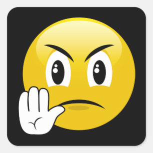 Stoppt die Hände Emoji Quadratischer Aufkleber