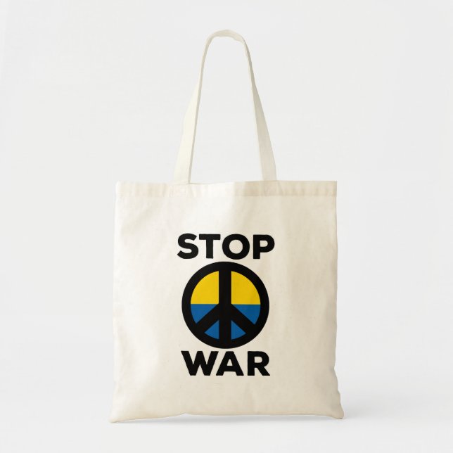 Stoppt die Kriegsflagge in der Ukraine Tragetasche (Vorne)