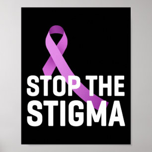 Stoppt die Stigma End Addiction Lila Ribbon Awaren Poster