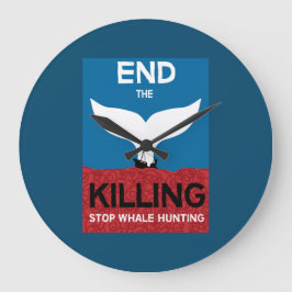 Stoppt die Waljagd | Verbot des Schutzes der Meere Große Wanduhr
