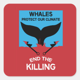 Stoppt die Waljagd | Verbot des Schutzes der Meere Quadratischer Aufkleber