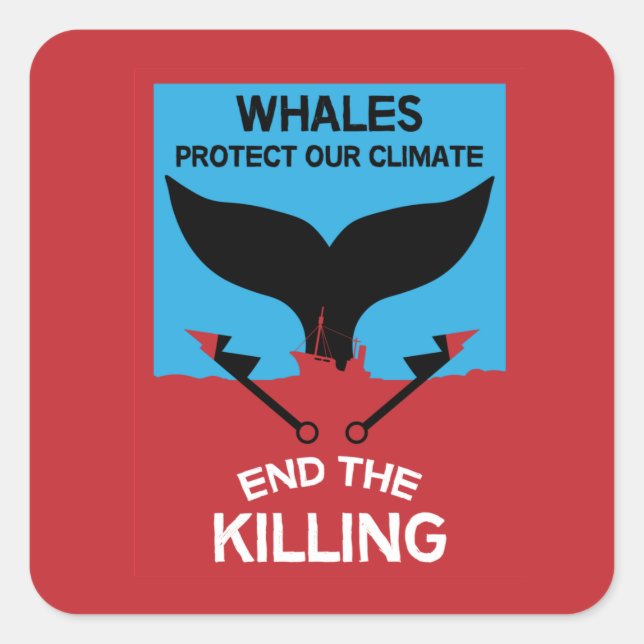 Stoppt die Waljagd | Verbot des Schutzes der Meere Quadratischer Aufkleber (Vorderseite)