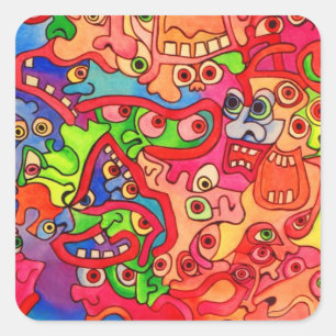 Stoppt die Welt, wollte ich, davon zu kommen! Quadratischer Aufkleber