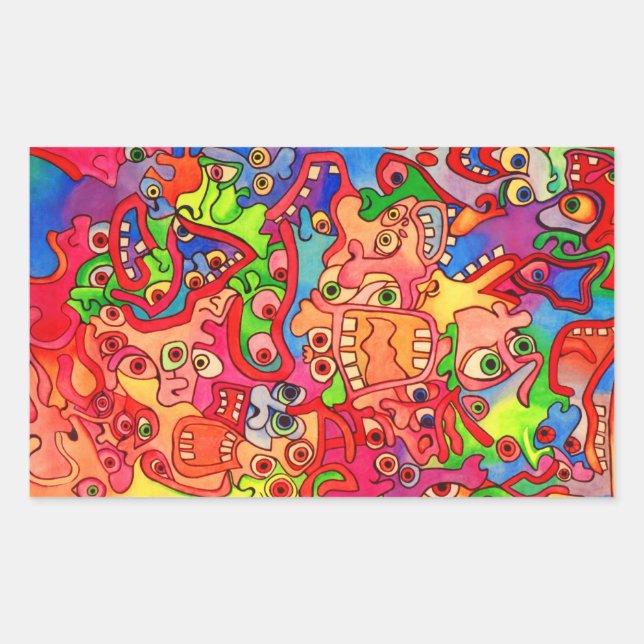 Stoppt die Welt, wollte ich, davon zu kommen! Rechteckiger Aufkleber (Vorderseite)