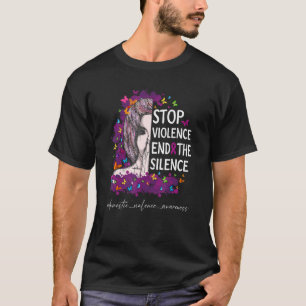 Stoppt Gewalt Ende Stille häusliche Gewalt Awaren T-Shirt