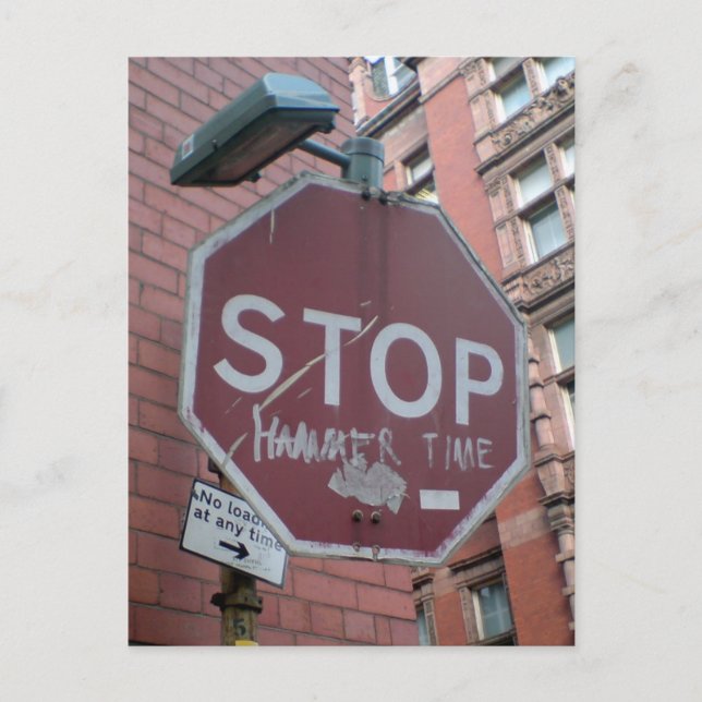 Stoppt Hammerzeit Postkarte (Vorderseite)