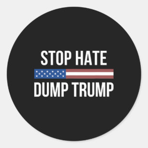 Stoppt Hass - Weg mit Trump - Runder Aufkleber