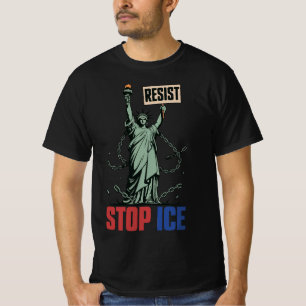 Stoppt ICE Lustige Freiheitsstatue Widerstehen  T-Shirt