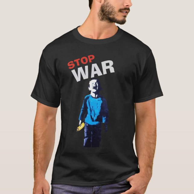 Stoppt Krieg Startet Frieden Grafik T-Shirt (Vorderseite)