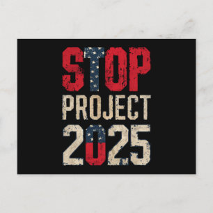 Stoppt Projekt 2025 Trump Biden Vintage Postkarte