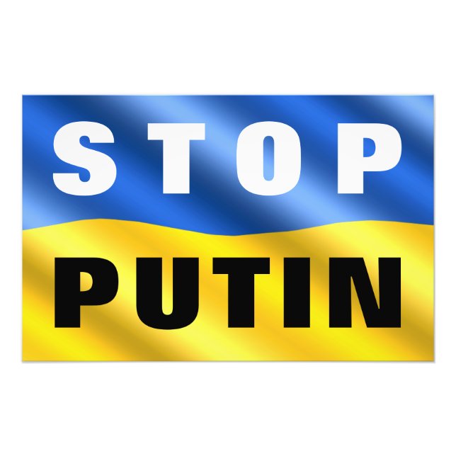 Stoppt Putin den Krieg in der Ukraine - ukrainisch Fotodruck (Vorne)