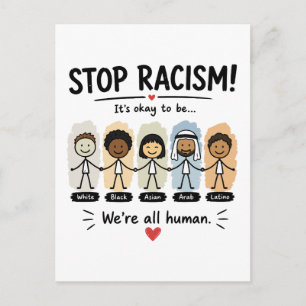 Stoppt Rassismus, wir sind alle Menschen Postkarte